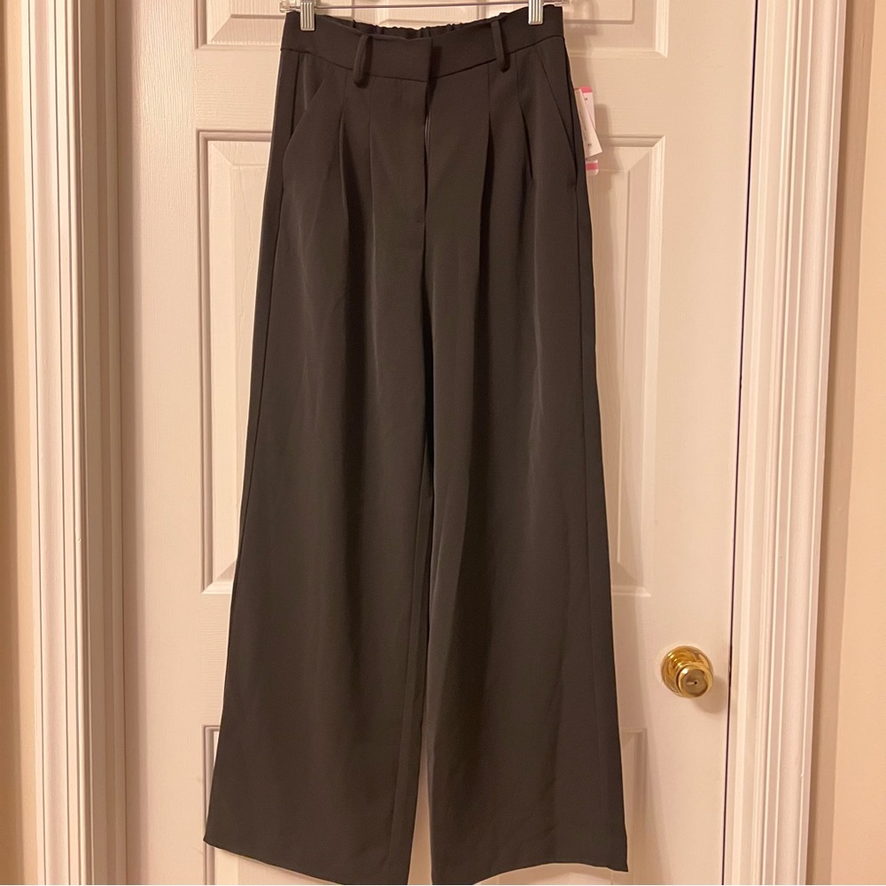 French Connection Black Trousers Wide-Leg High-Waisted